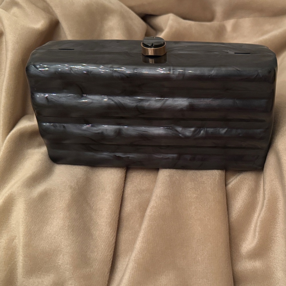 Black Textured Clutch